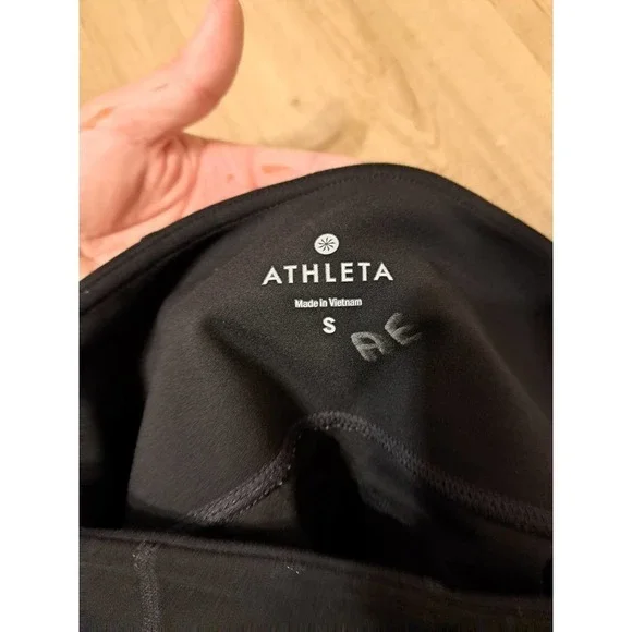 ATHLETA Black Bloosom Intuition Mesh Cropped Leggings Size Small - Picture 4 of 5